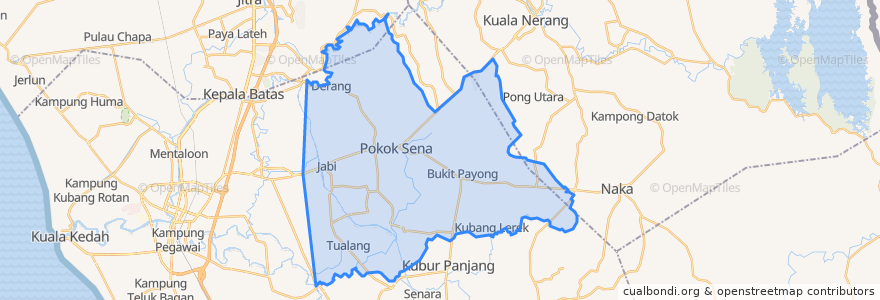 Mapa de ubicacion de Pokok Sena.