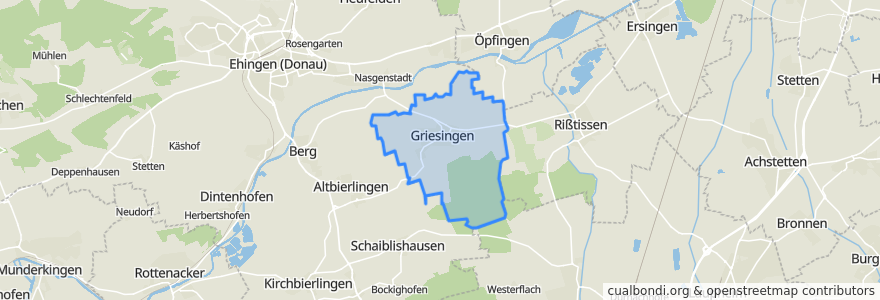 Mapa de ubicacion de Griesingen.