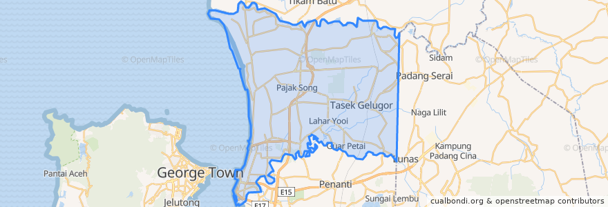 Mapa de ubicacion de Seberang Perai Utara.