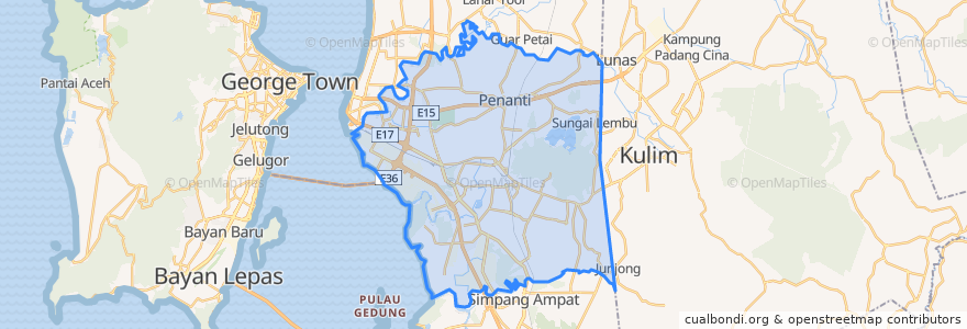 Mapa de ubicacion de Seberang Perai Tengah.