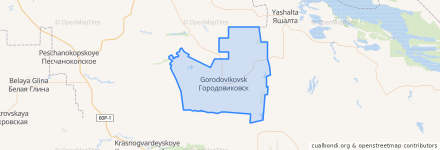 Mapa de ubicacion de Gorodovikovsky District.