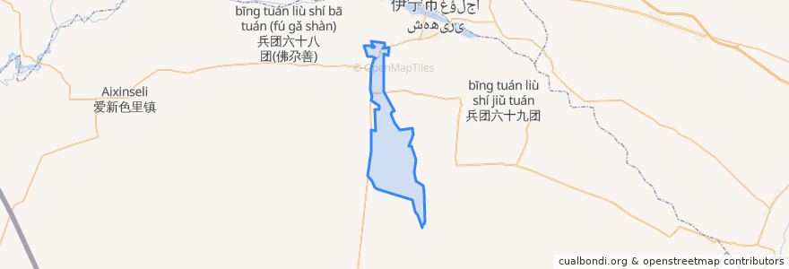 Mapa de ubicacion de 纳达齐牛录乡 ناداچىنىرۇ يېزىسى ᠨᠠᡩᠠᠴᡞ ᠨᡞᠷᡠ ᡤᡡᠰᠠ.