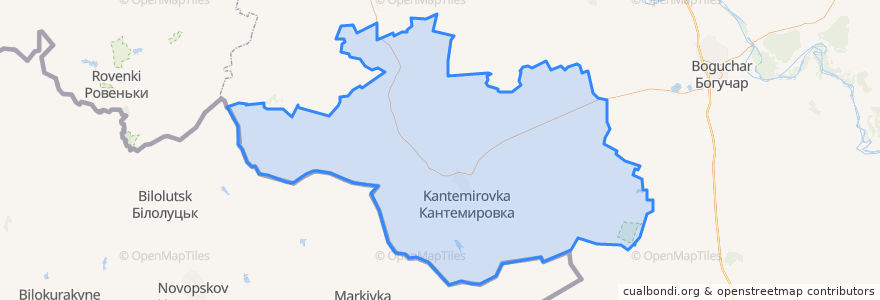 Mapa de ubicacion de Кантемировский район.