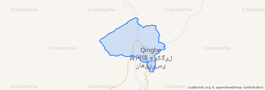 Mapa de ubicacion de Qinghe Town.