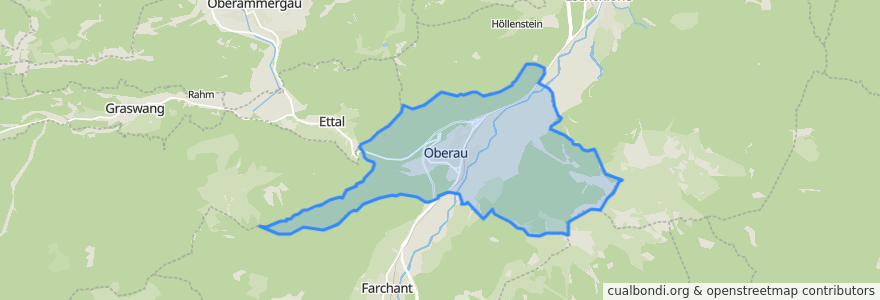 Mapa de ubicacion de Oberau.