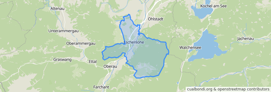 Mapa de ubicacion de Eschenlohe.