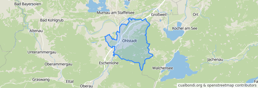 Mapa de ubicacion de Ohlstadt.