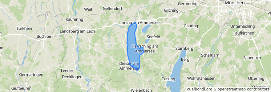 Mapa de ubicacion de Ammersee.