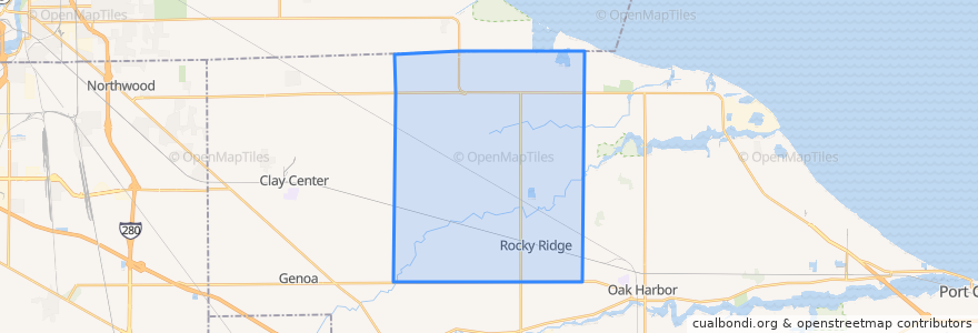 Mapa de ubicacion de Benton Township.