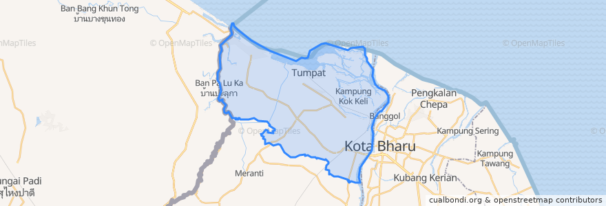 Mapa de ubicacion de Tumpat.