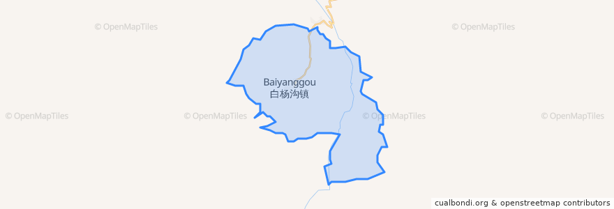 Mapa de ubicacion de 白杨沟镇.