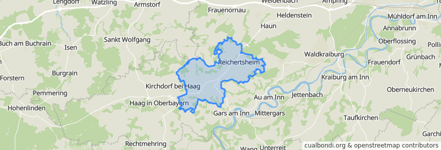 Mapa de ubicacion de Reichertsheim.