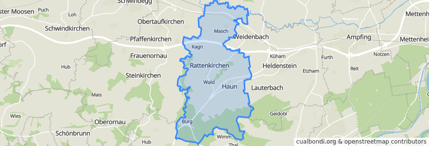 Mapa de ubicacion de Rattenkirchen.