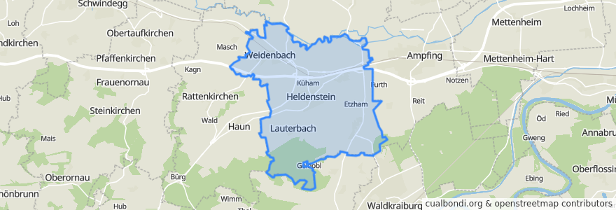 Mapa de ubicacion de Heldenstein.