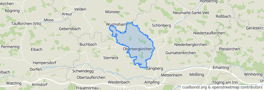 Mapa de ubicacion de Oberbergkirchen.