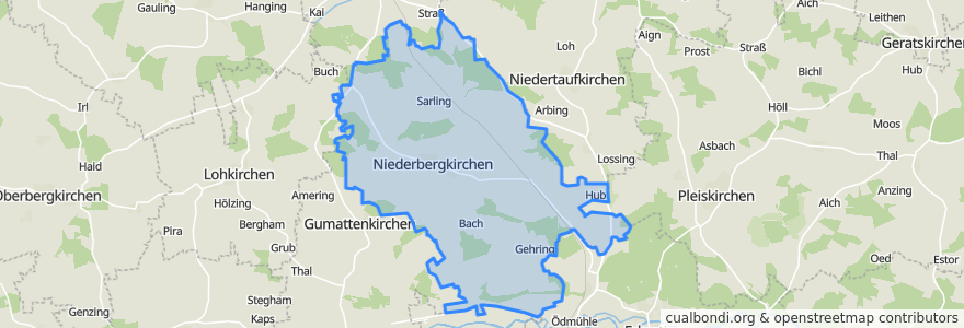 Mapa de ubicacion de Niederbergkirchen.