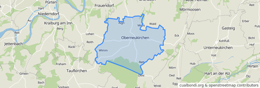 Mapa de ubicacion de Oberneukirchen.