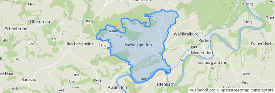 Mapa de ubicacion de Aschau am Inn.