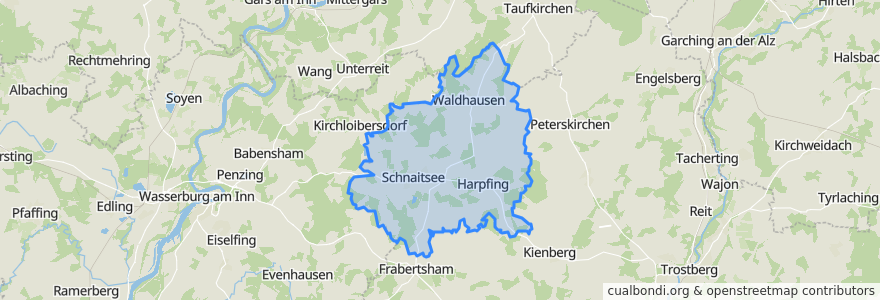 Mapa de ubicacion de Schnaitsee.