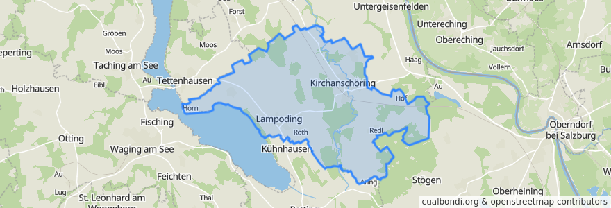 Mapa de ubicacion de Kirchanschöring.