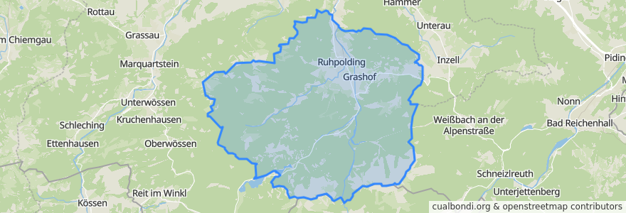 Mapa de ubicacion de Ruhpolding.