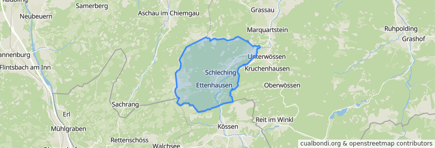 Mapa de ubicacion de Schleching.