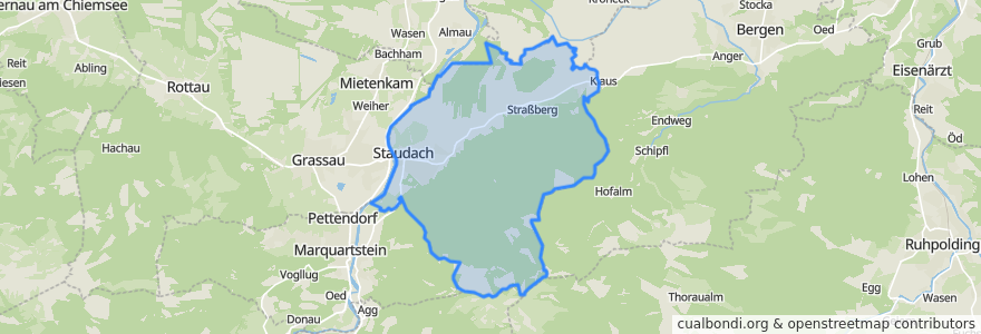 Mapa de ubicacion de Staudach-Egerndach.