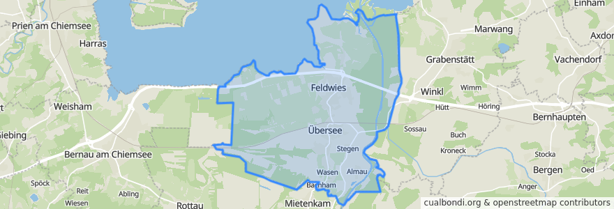 Mapa de ubicacion de Übersee.