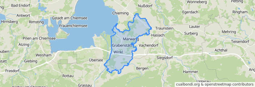 Mapa de ubicacion de Grabenstätt.