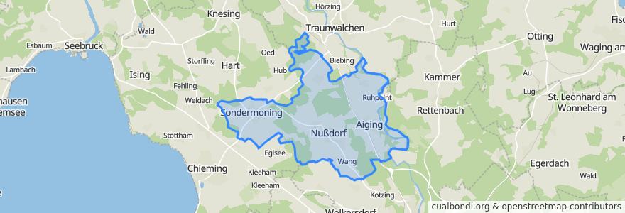 Mapa de ubicacion de Nußdorf.