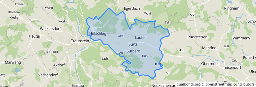 Mapa de ubicacion de Surberg.