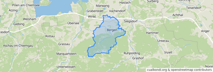 Mapa de ubicacion de Bergen.