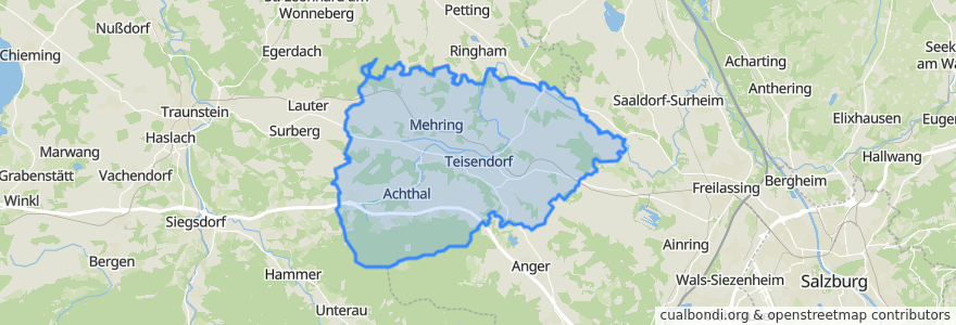 Mapa de ubicacion de Teisendorf.