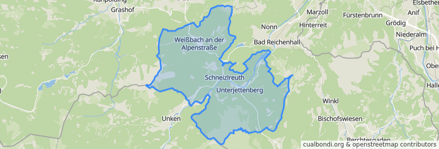 Mapa de ubicacion de Schneizlreuth.