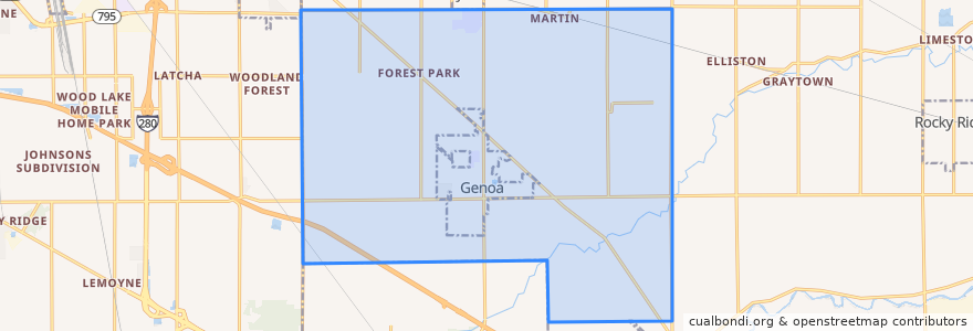 Mapa de ubicacion de Clay Township.