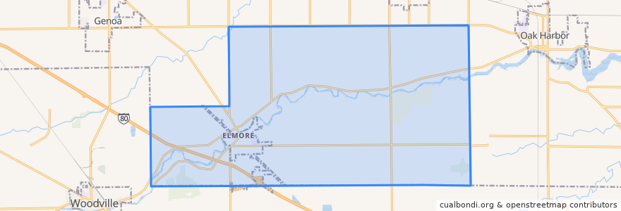 Mapa de ubicacion de Harris Township.
