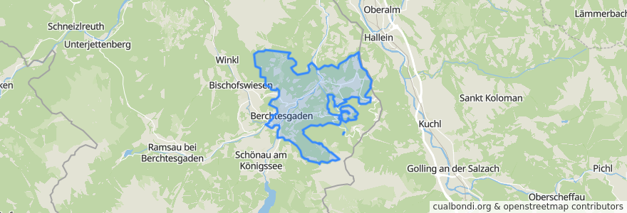 Mapa de ubicacion de Berchtesgaden.