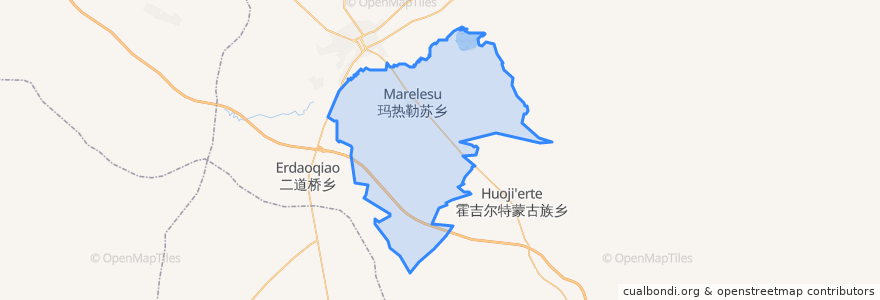 Mapa de ubicacion de 玛热勒苏镇 مارالسۋ قالاشىعى.