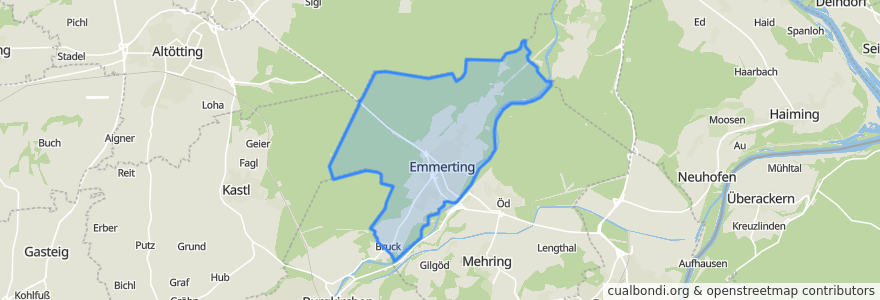 Mapa de ubicacion de Emmerting.