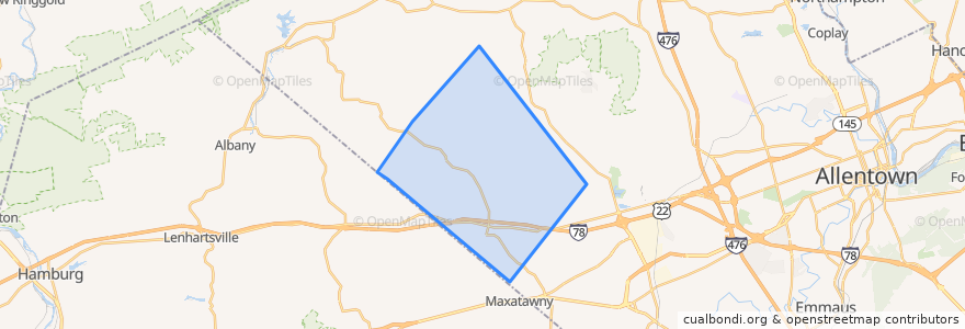 Mapa de ubicacion de Weisenberg Township.