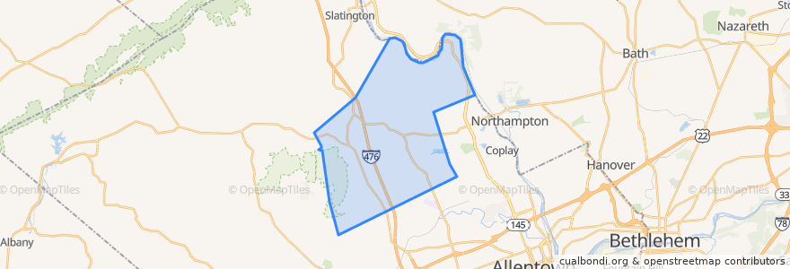 Mapa de ubicacion de North Whitehall Township.