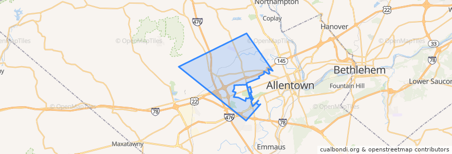 Mapa de ubicacion de South Whitehall Township.