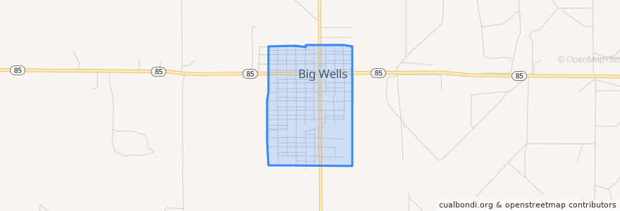 Mapa de ubicacion de Big Wells.