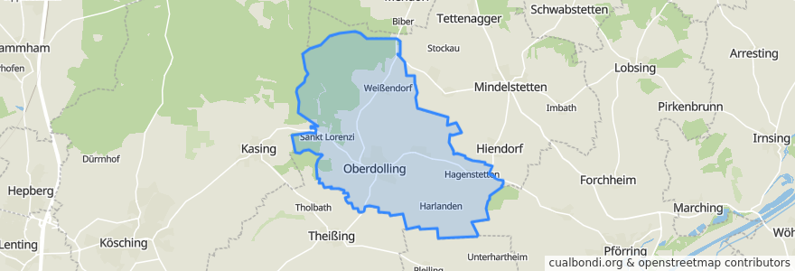 Mapa de ubicacion de Oberdolling.