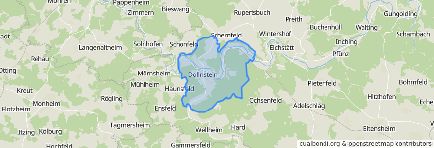 Mapa de ubicacion de Dollnstein.