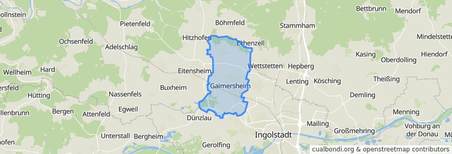 Mapa de ubicacion de Gaimersheim.