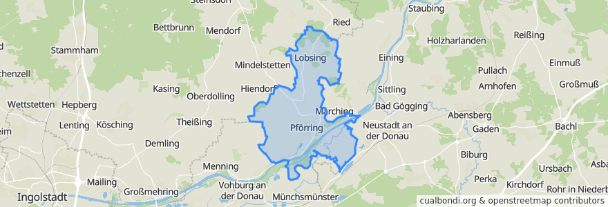 Mapa de ubicacion de Pförring.