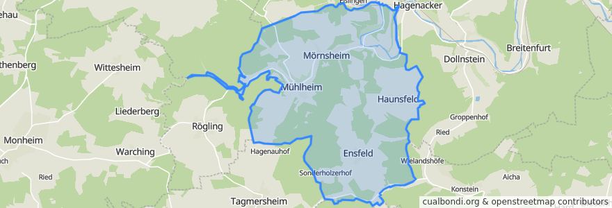 Mapa de ubicacion de Mörnsheim.