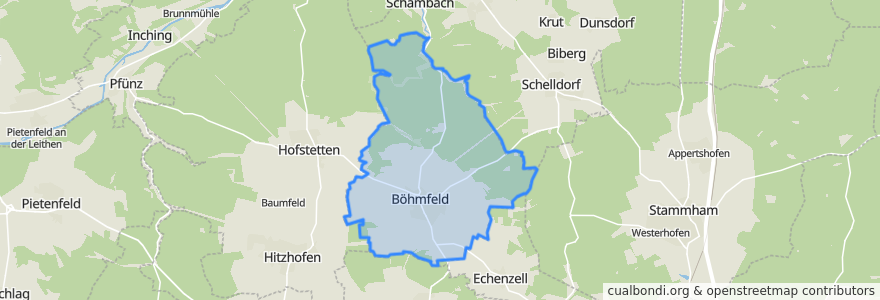 Mapa de ubicacion de Böhmfeld.