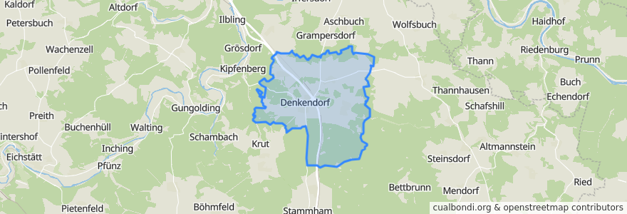 Mapa de ubicacion de Denkendorf.